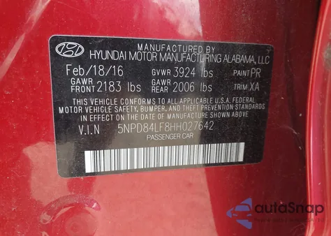 2017 Hyundai Elantra Se из США, поврежденный, VIN 5NPD84LF8HH027642